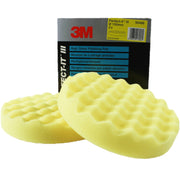 2 mousses de lustrage alvéolées 3M jaune diamètre 150mm - 3M