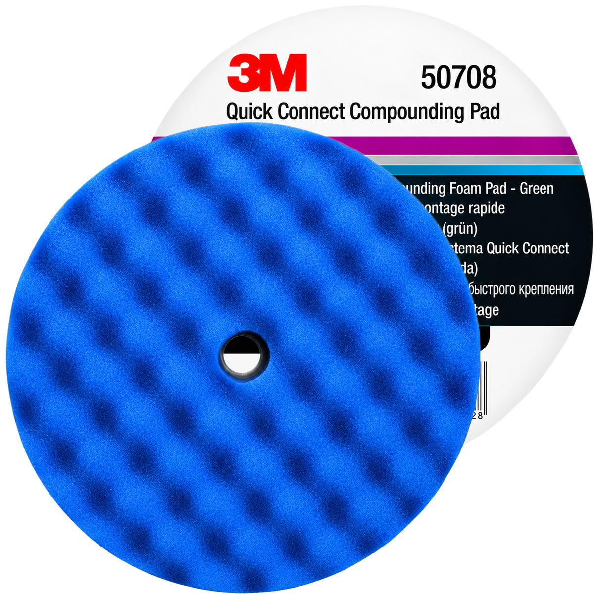 50708 - 3M Hochglanz-Schaumstoff blau doppelseitig mit Schnellmontage Durchmesser 216mm