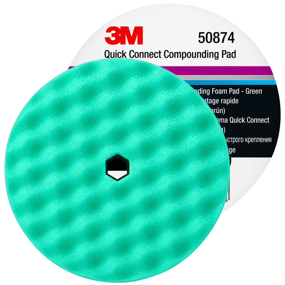 50874 - Mousse de polissage 3M vert DOUBLE FACE à montage rapide Perfect-it 3M diamètre 216 mm