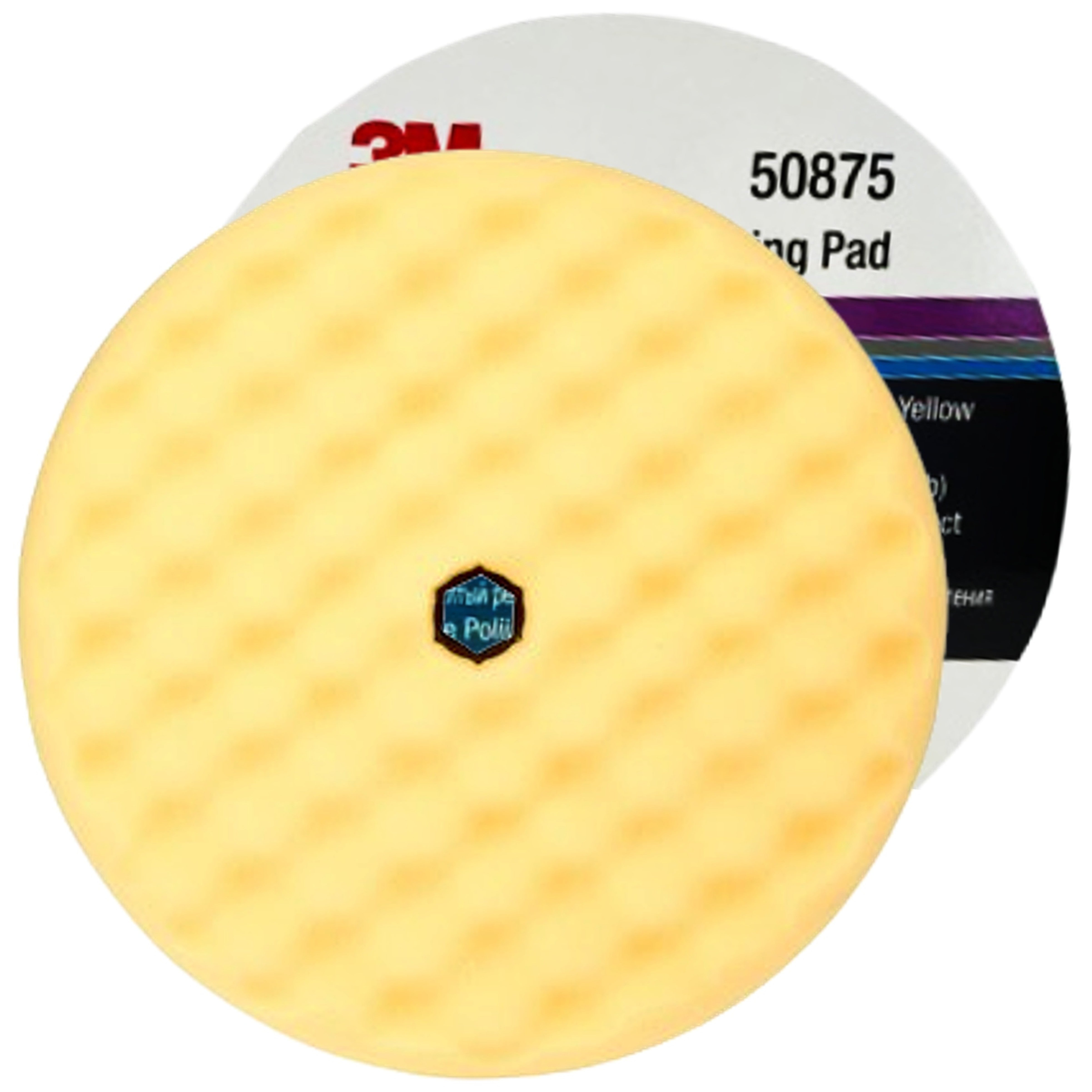 50875 - Mousse de lustrage 3M jaune double face à montage rapide diamètre 216 mm