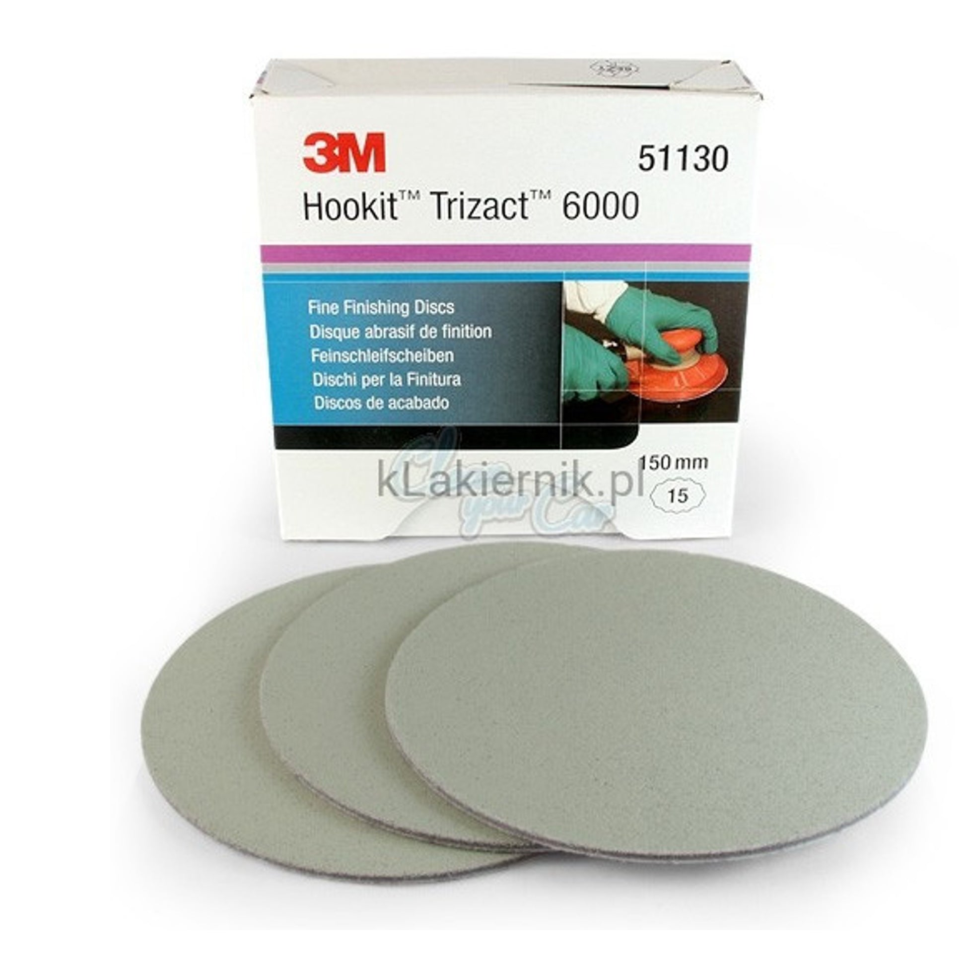51130 - 15 disques 3M Hookit Trizact diamètre 150mm P6000 - 3M
