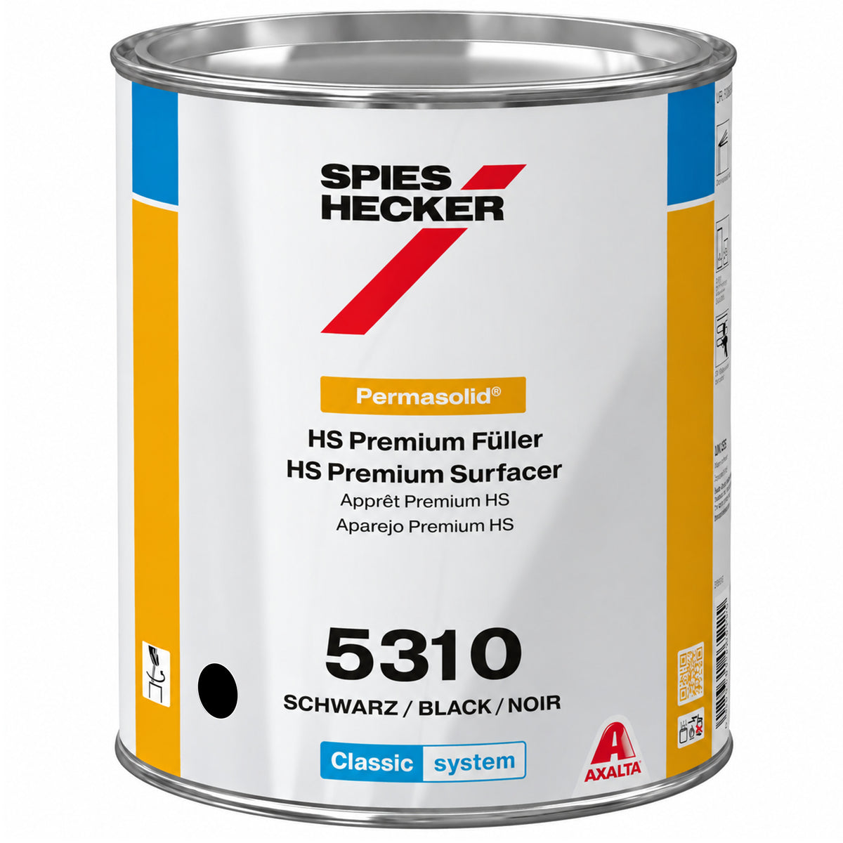 5310B - SPIES HECKER Primer HS Premium Super Fyldende Sort 3.5L