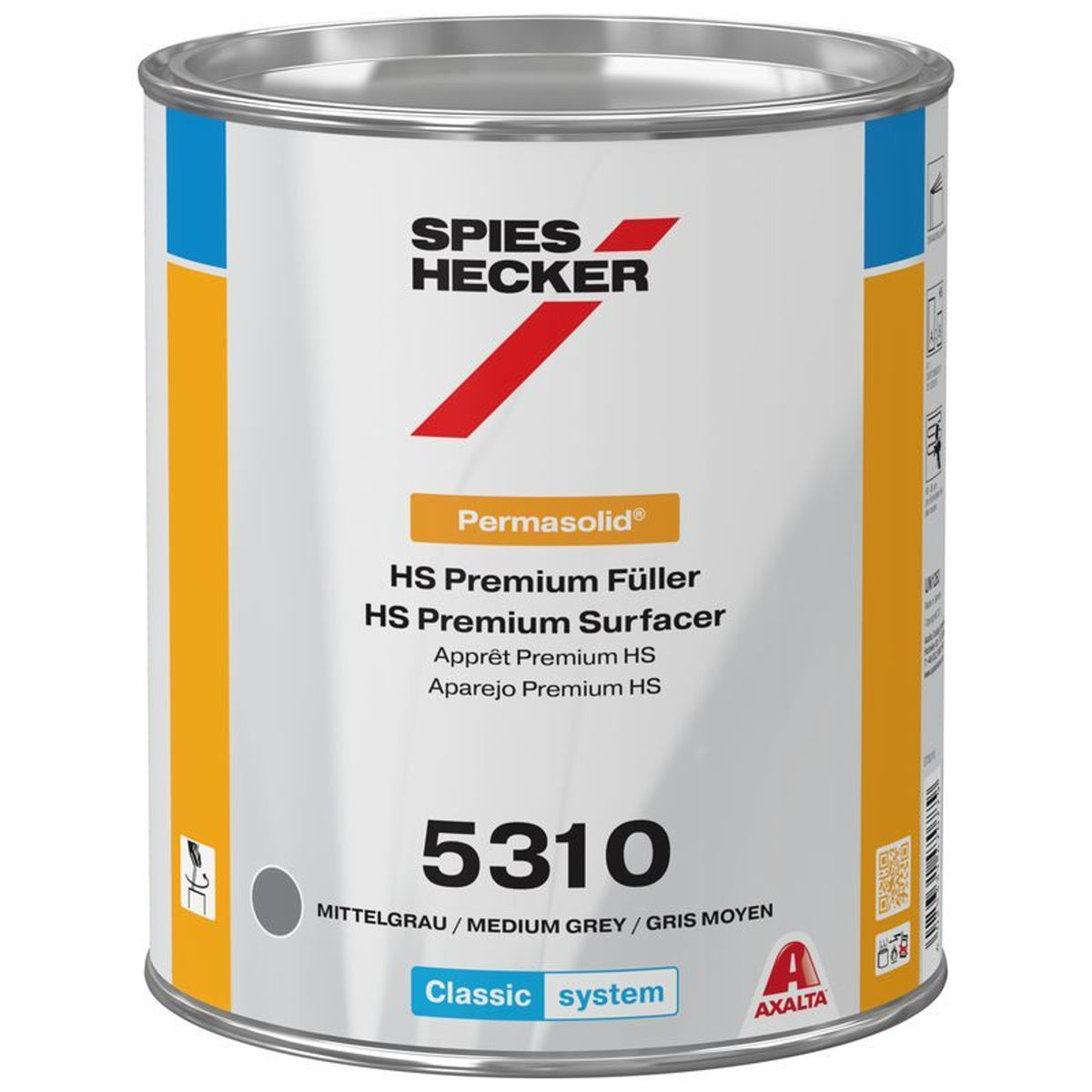 5310MG - Primer HS premium super garnissant SPIES HECKER Gris moyen 3.5L