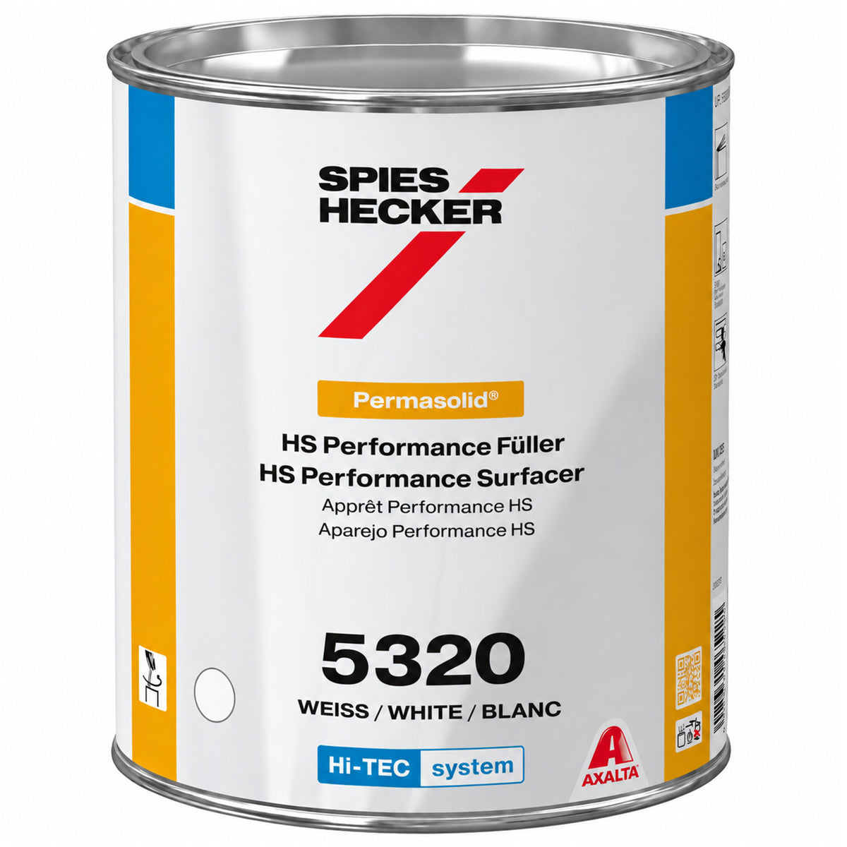 5320W - SPIES HECKER Primer HS Performance Hurtigtørrende Hvid 3.5L