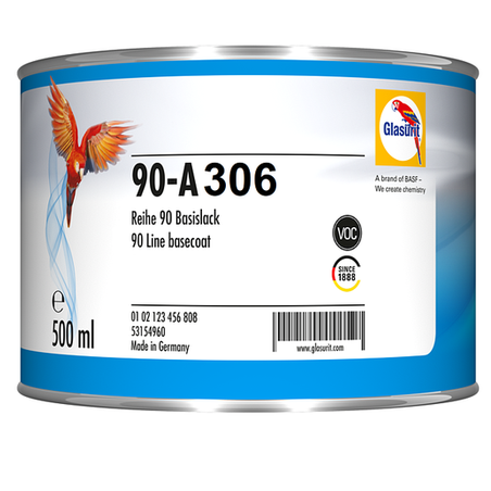 90A306 - Peinture carrosserie GLASURIT Rouge Oxyde 0.5L - GLASURIT