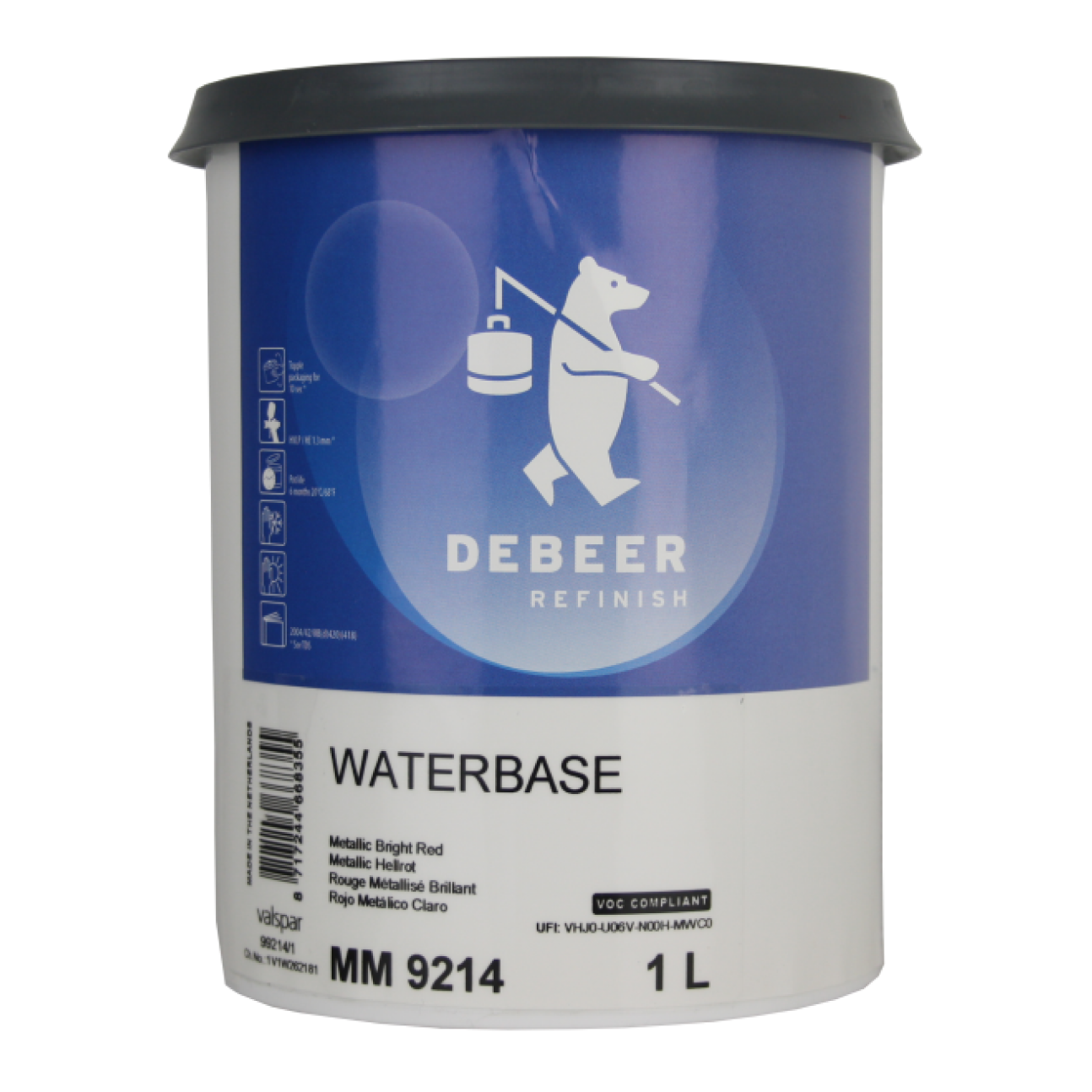 9214 - Peinture Hydro DEBEER Rouge oxyde 1L - DEBEER