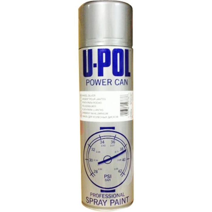 PCAS/AL - Peinture carrosserie UPOL argent jante aluminium aérosol Power Can 500ml - UPOL