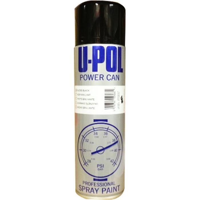 PCGB/AL - Peinture carrosserie UPOL noir brillant aérosol Power Can 500ml - UPOL