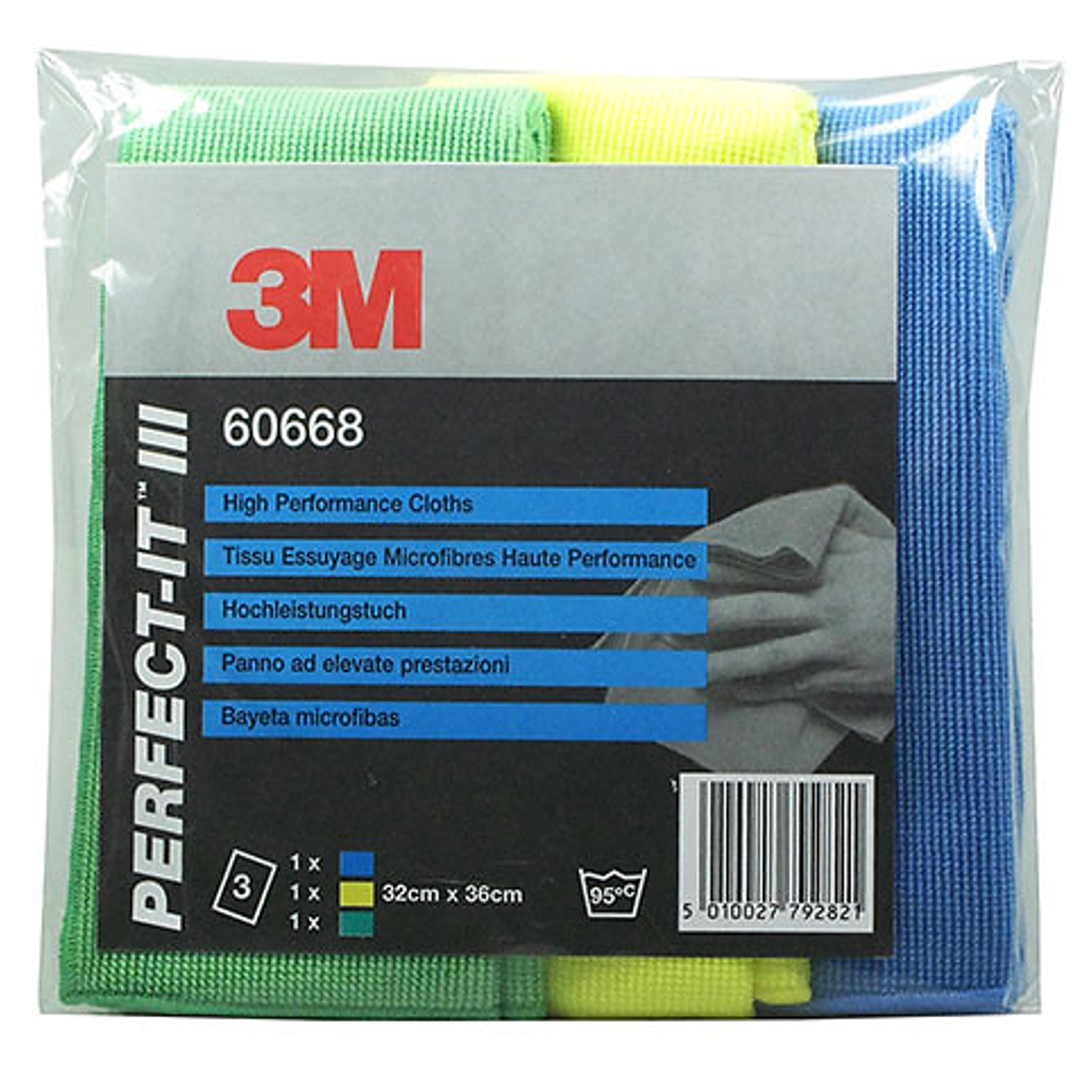 60668 - 3 Mikrofasertücher 3M gelb blau grün