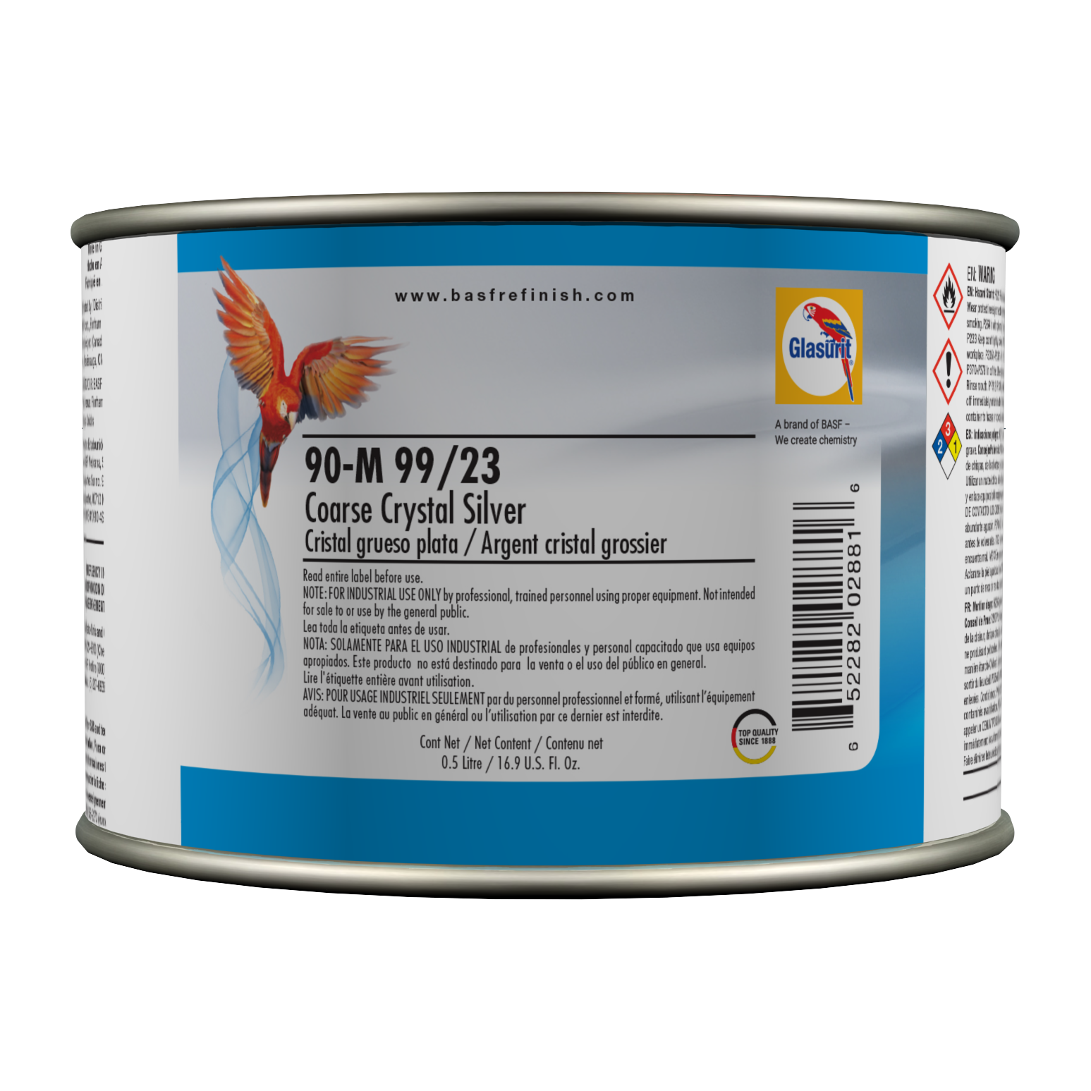 90M9923 -Peinture carrosserie GLASURIT Coarse crystal silver 0.5L - GLASURIT