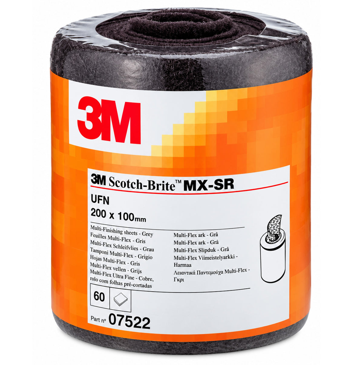 07522 - 60 sheets Multiflex 3M ultra fine gray 100x200mm