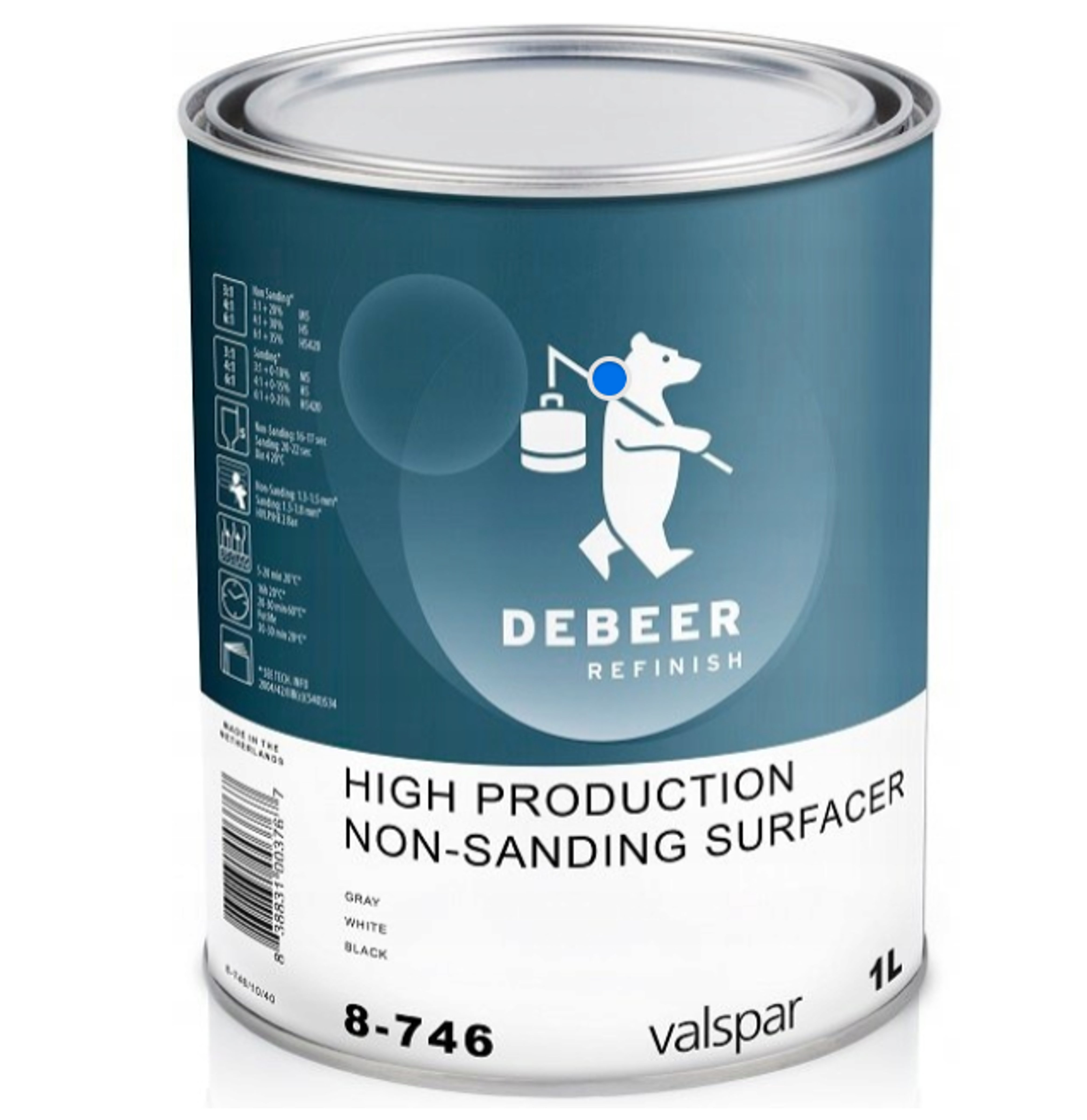 8-746/1 - DEBEER Grau Füller ohne Schleifen hohe Produktivität 1L