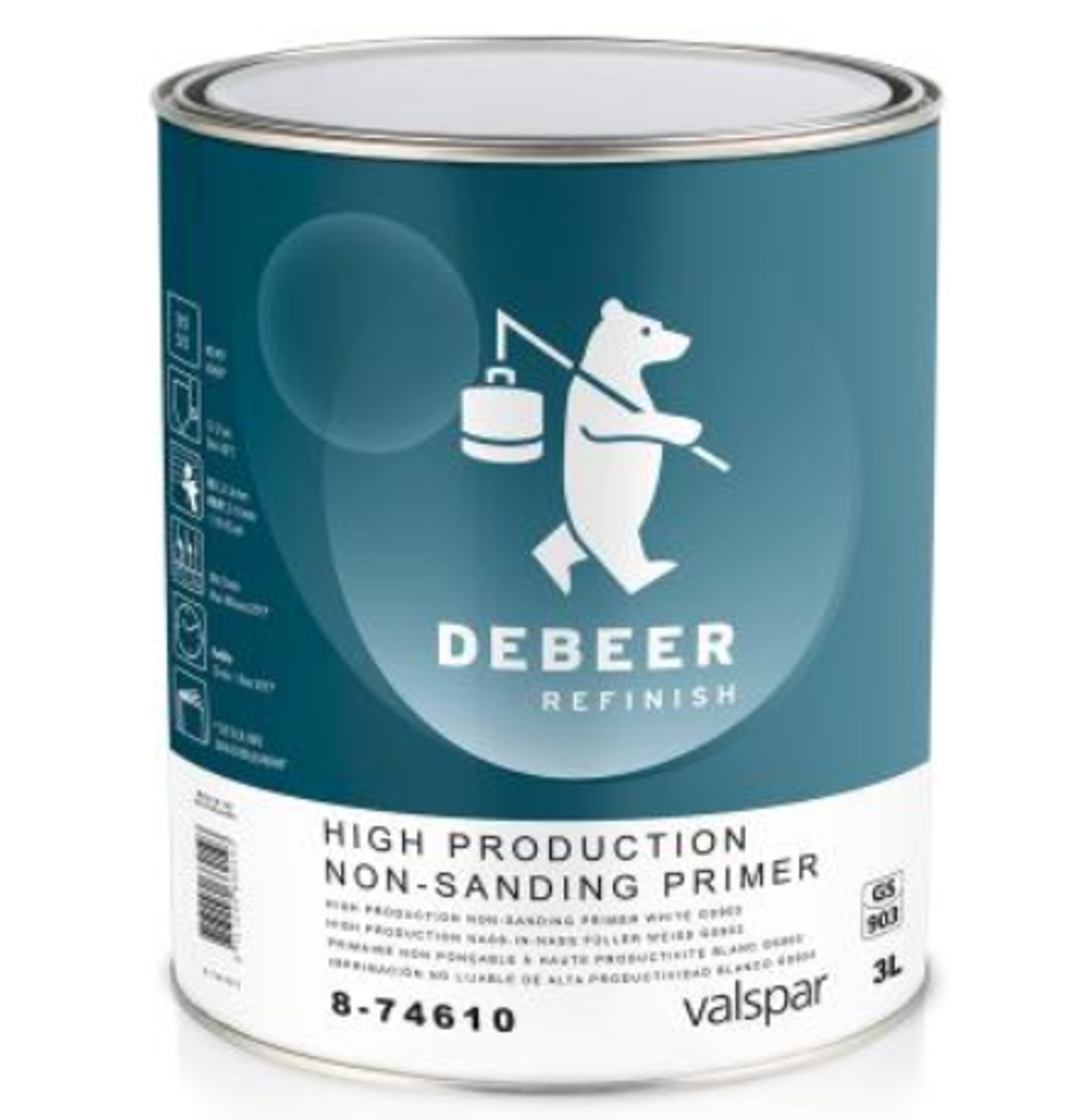 8-74610 - DEBEER Weiß Nass-in-Nass-Grundierung ohne Schleifen 3L