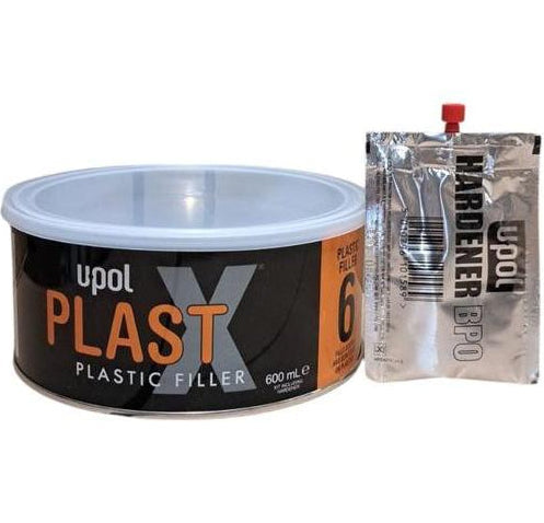 PLAS/6 - Mastic carrosserie UPOL noir pour plastique PLASTX 600ml + durcisseur - UPOL