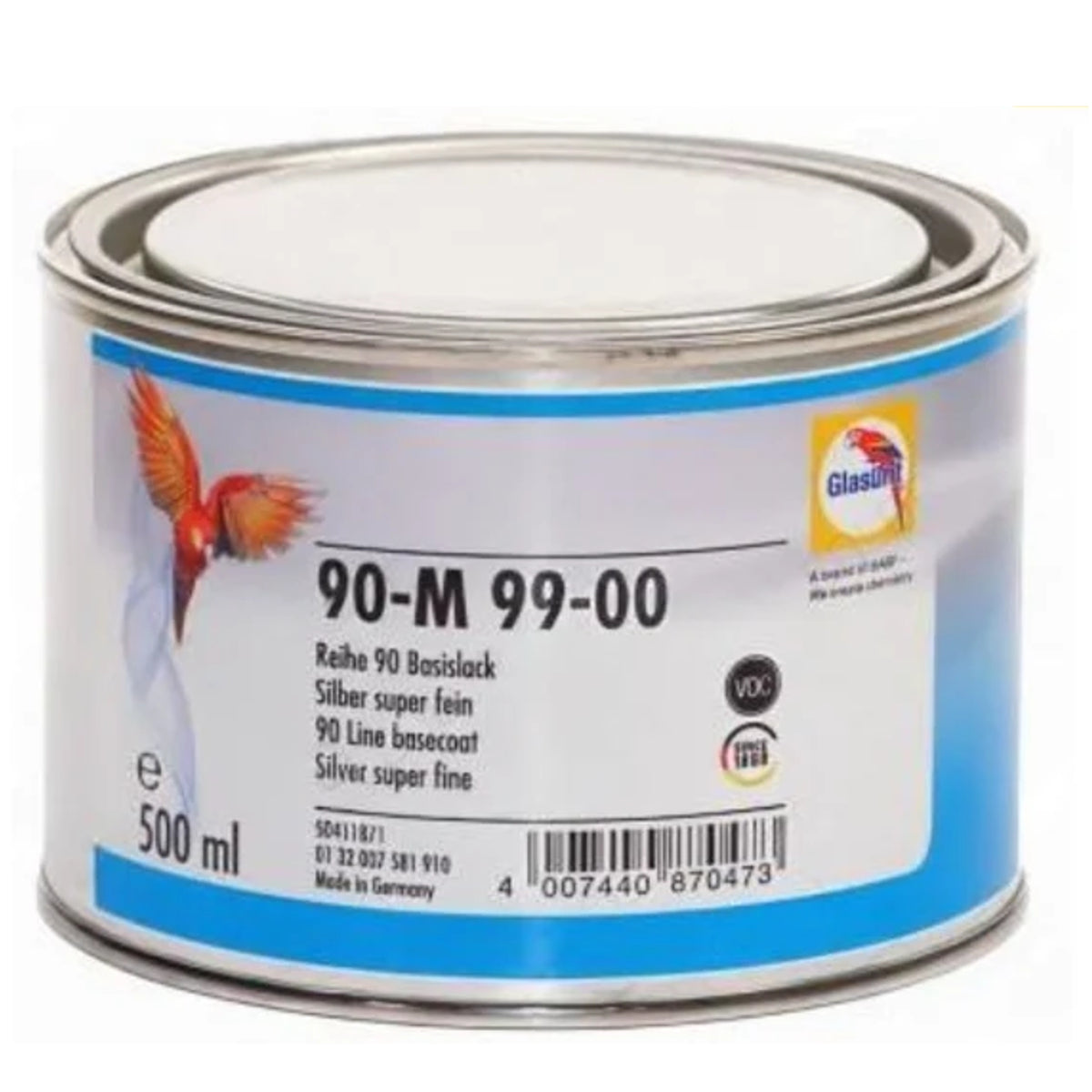 90M9900 - GLASURIT lak carrosserie Silver super fine 0.5L