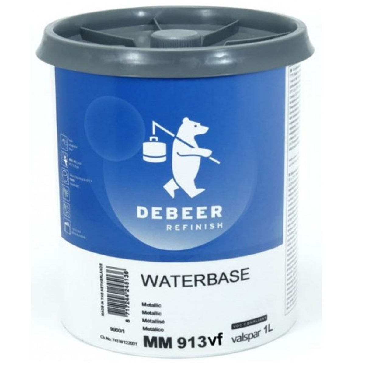 913VF - DEBEER Very Fine Metallic Waterborne Paint 1L