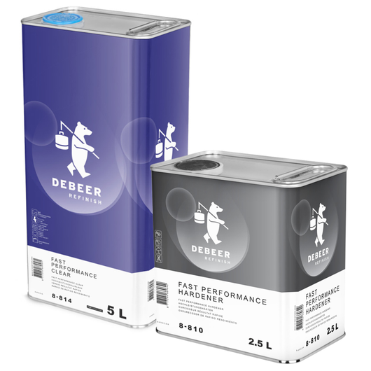 Vernis carrosserie séchage rapide, DEBEER, Kits rapide 5L + Durcisseur 8-810 2.5L - DEBEER