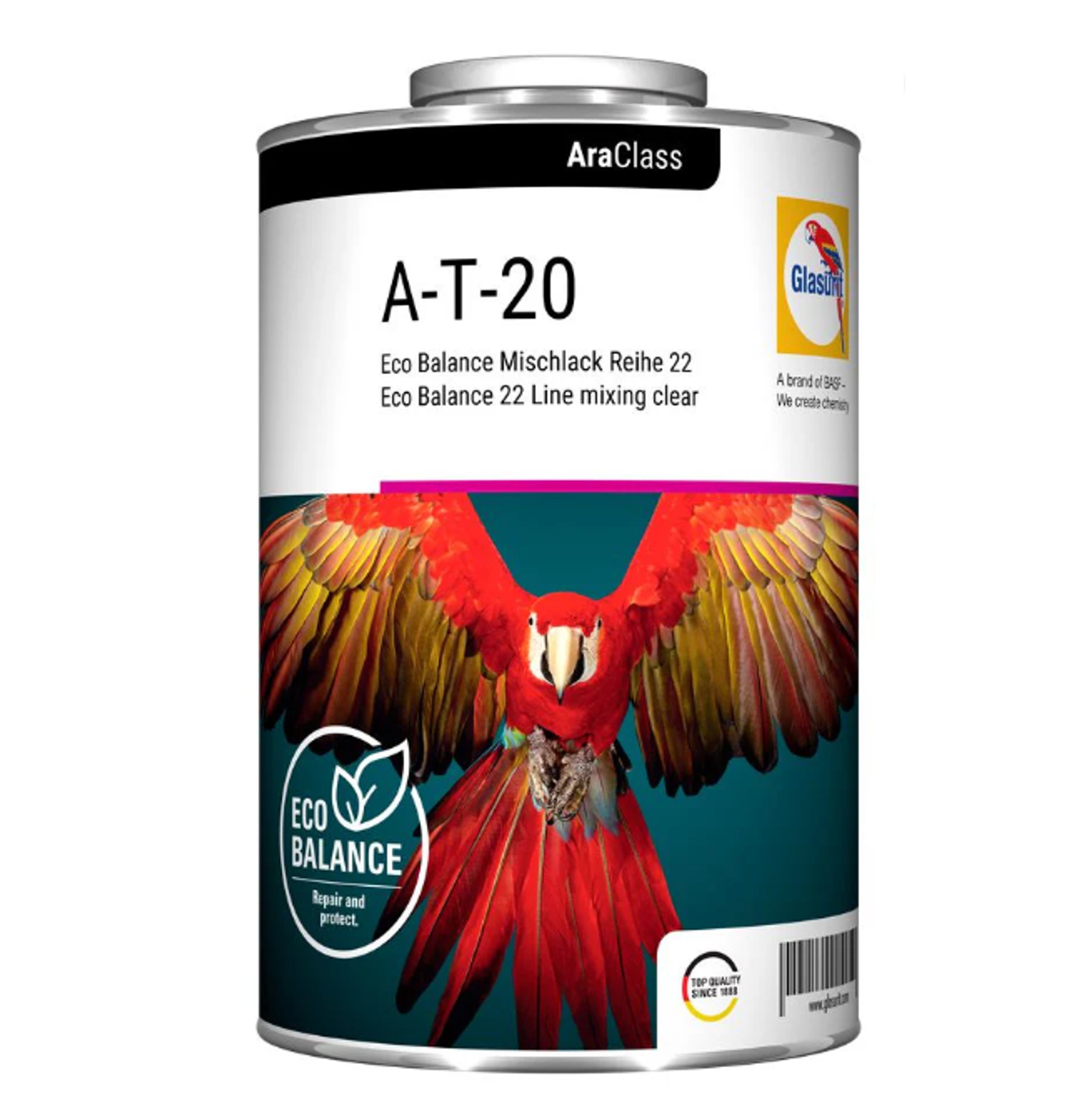 A-T-20 - Karosserielack GLASURIT Klarlack zum Mischen 1L für Direktglanz Linie 22