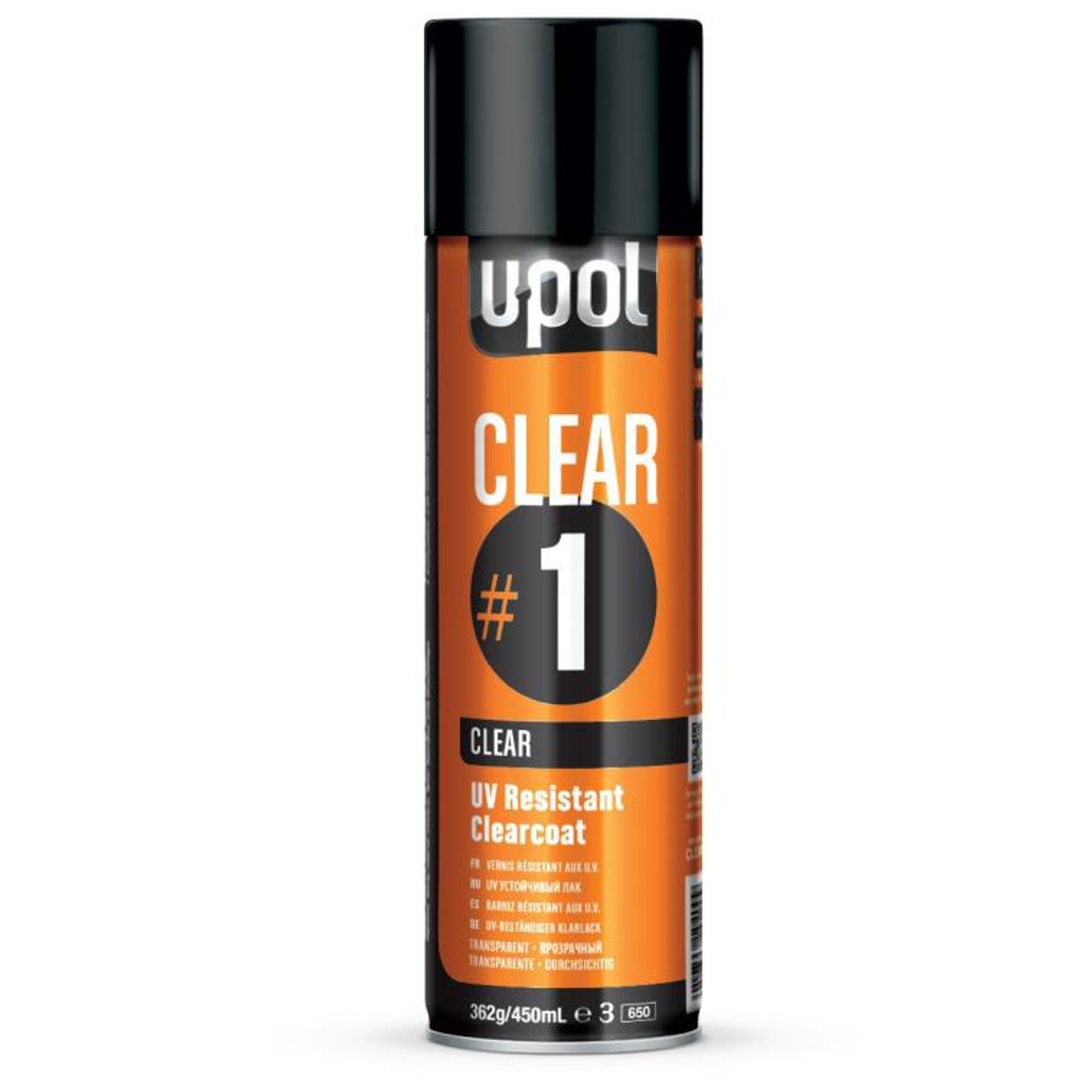 CLEAR/AL - UPOL klarlack för karosseri i aerosol, UV-beständig glansig transparent 450ml