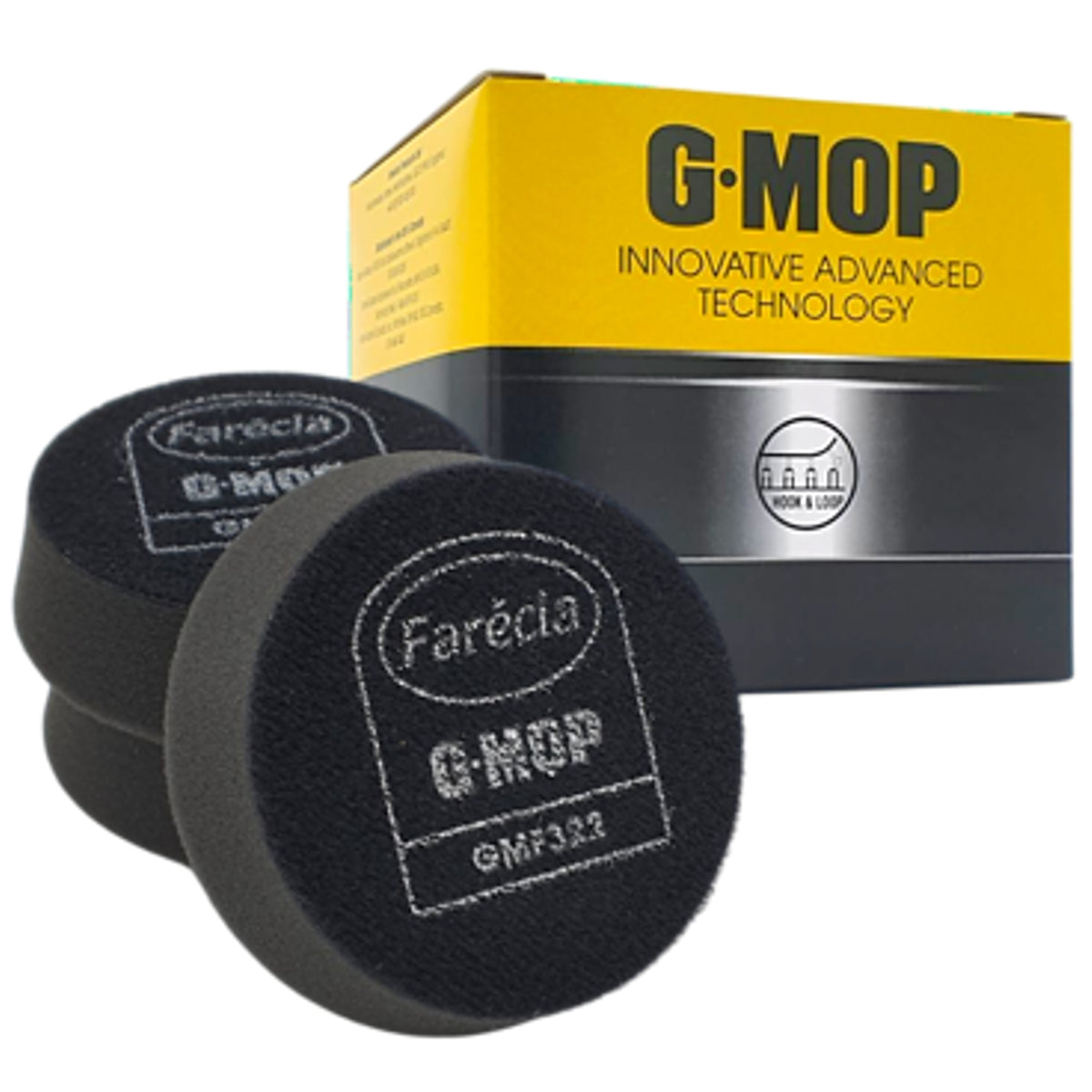 GMF322 - 75mm 3 mousses noires de finition FARECLA G MOP densité souple incliné