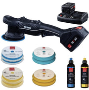 HLR15/CB2/BAS - Kit Poliermaschine RUPES 15mm mit 2 Batterien, 8 Polierschwämmen + 2 Polituren