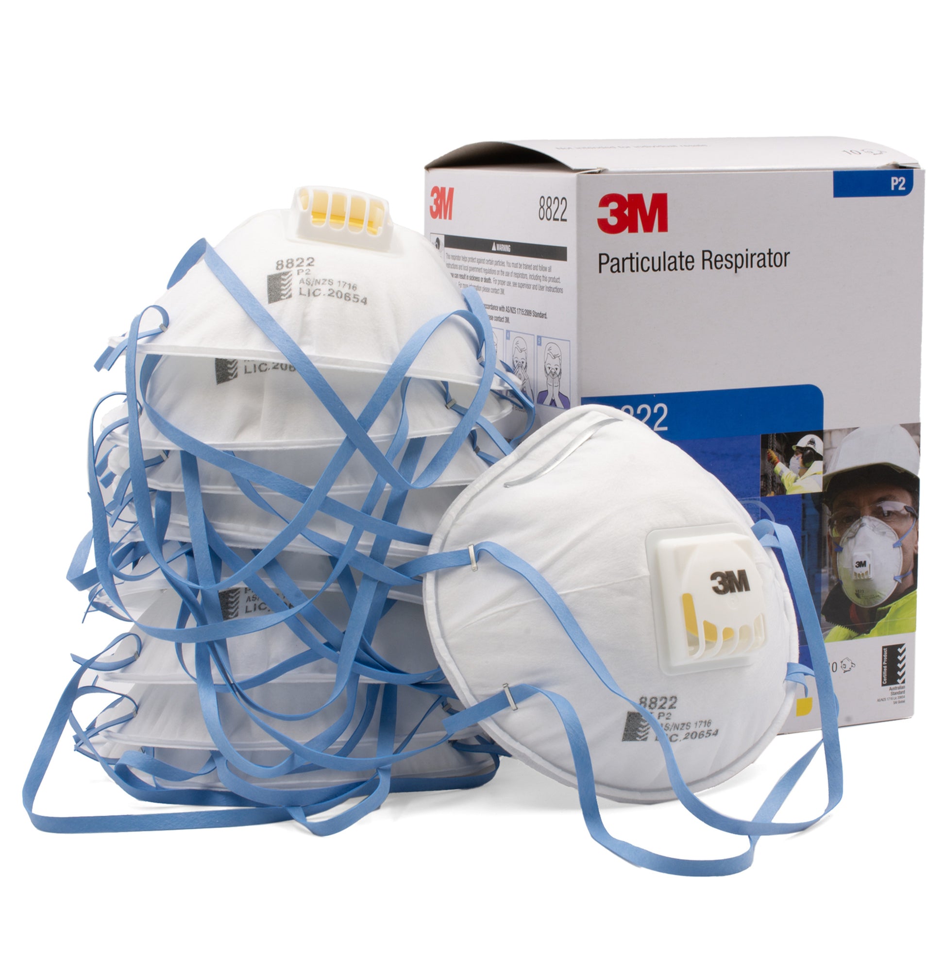 K8822 - Protection antipoussière 3M 10 Masques coques FFP2 avec soupape - 3M