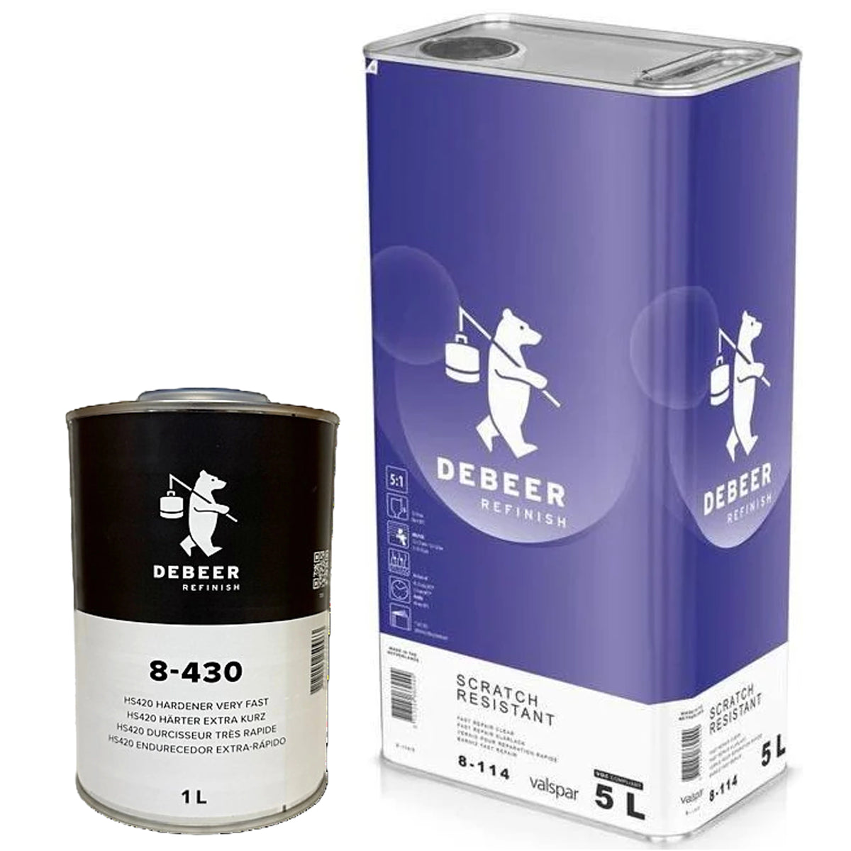 1 Klarlack kratzfest 8 114 5L + 1 Härter extra schnell 8 430 2.5L