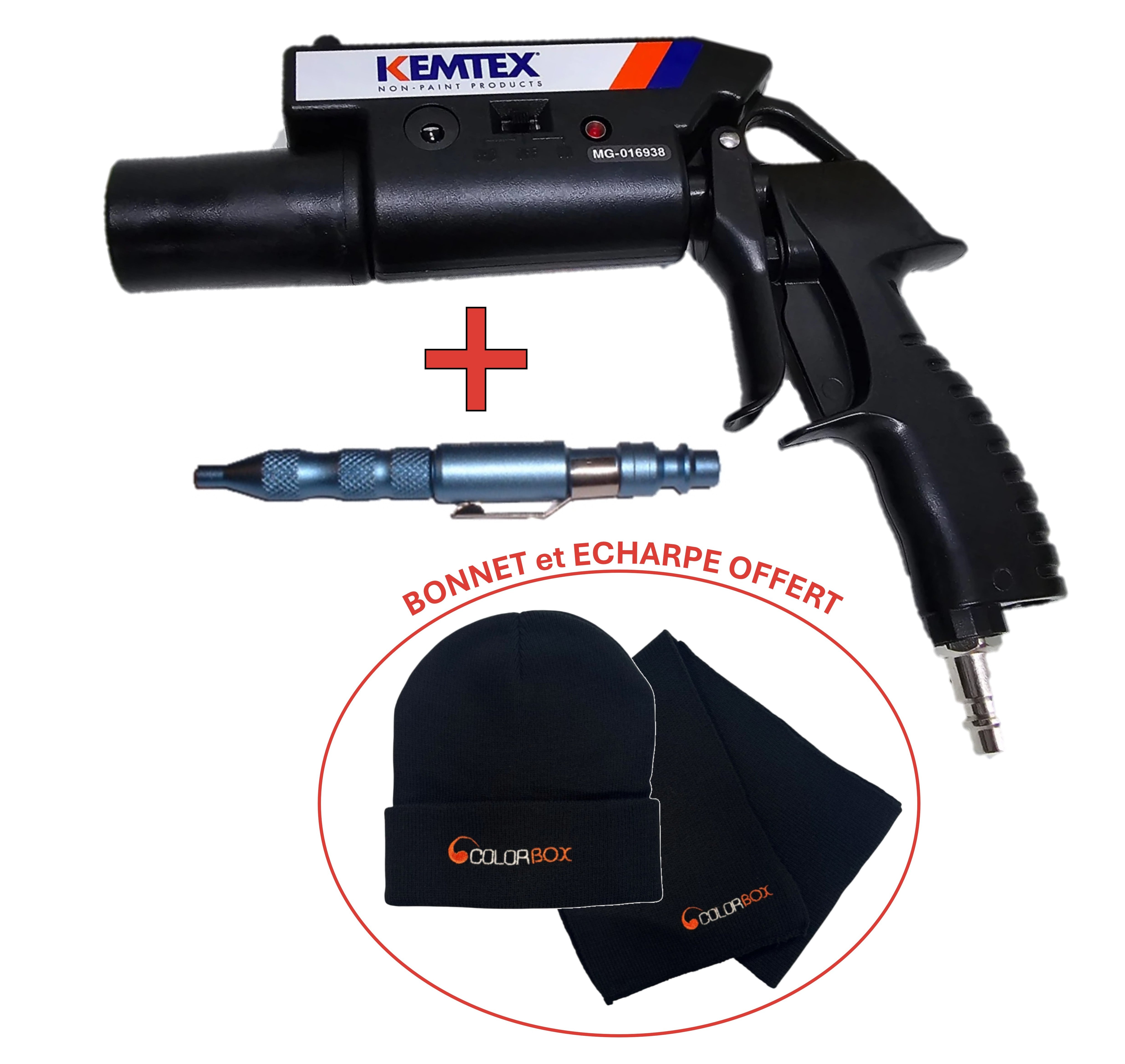 KIT_ANTISTATIQUE - Ionisierende Spritzpistole KEMTEX + Blaspistole Durchmesser 0,8 + kostenlose Daunenjacke