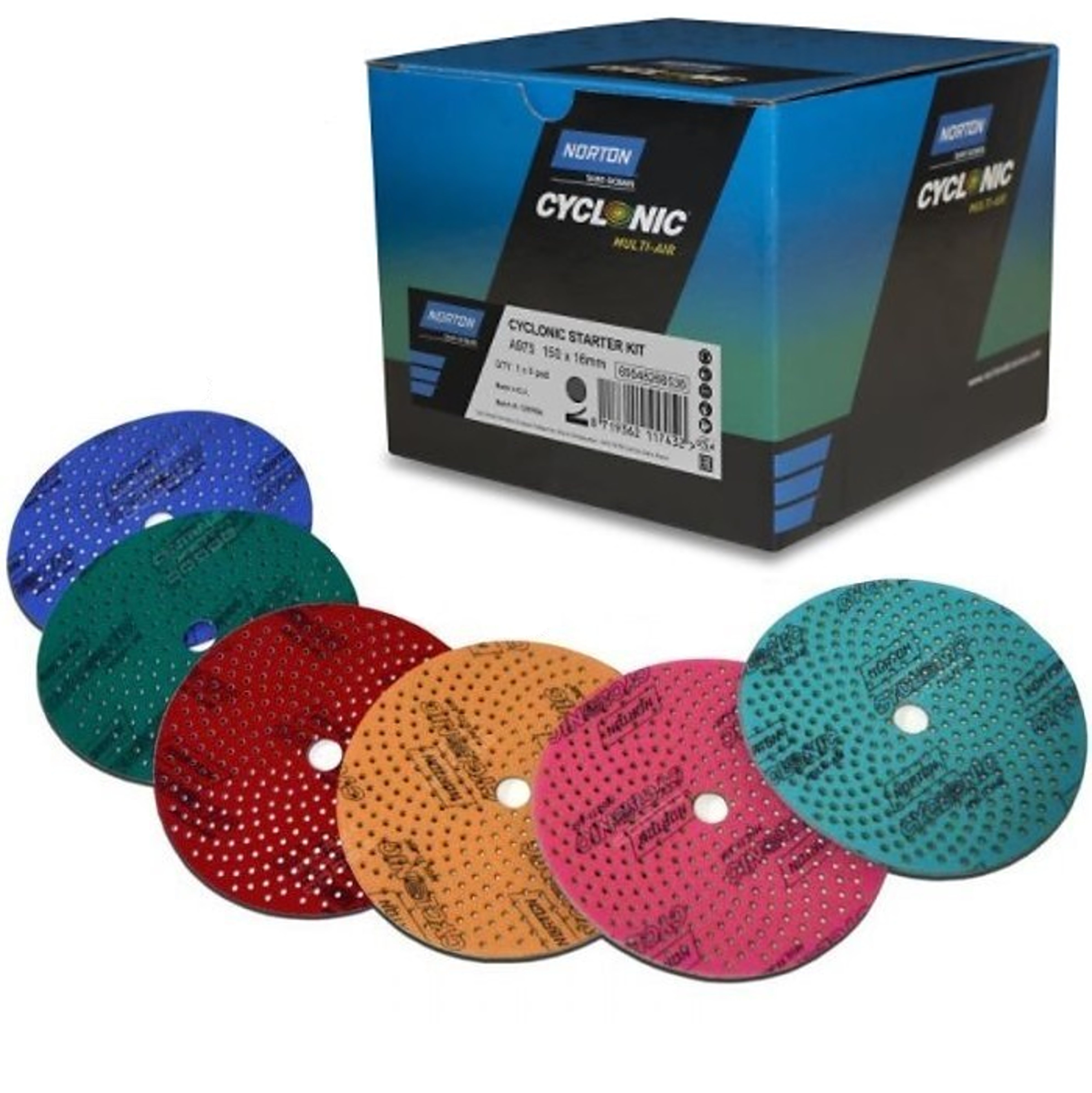 KIT CYCLONIC - Kit de 6 boîtes assorties de disques NORTON Cyclonic 150mm