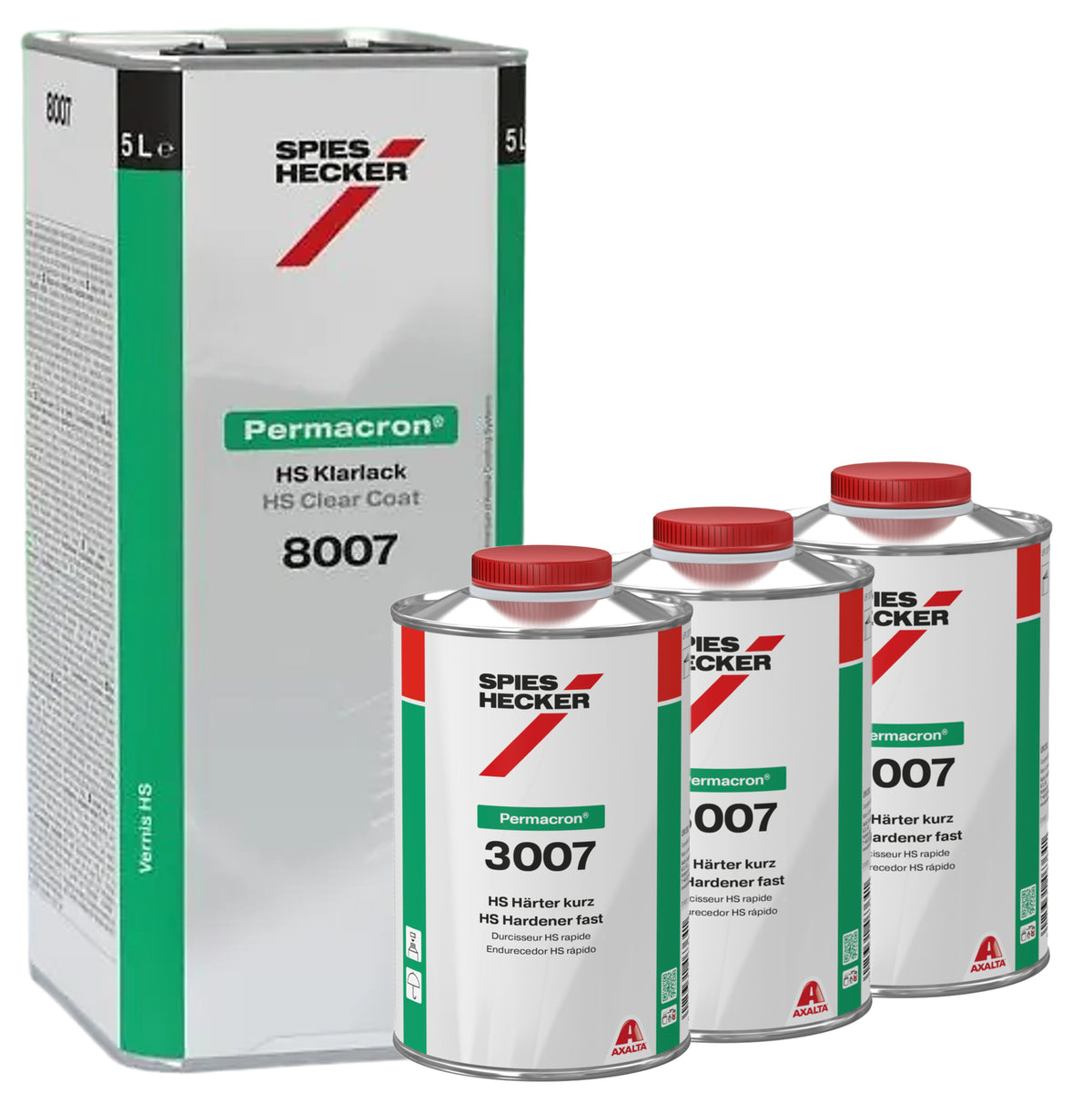 KIT_8007_FAST - Vernis SPIES HECKER 8007 5L + 3 durcisseurs rapide 3007 1L DRAFT