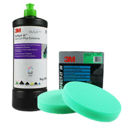 KIT_BOUCHON_VERT - Liquide lustrage 3M 51815+2 mousses polissage 50487 diamètre150mm - 3M