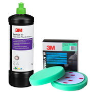 KIT_BOUCHON_VERT - Vloeibare polijstmiddel 3M 51815+2 polijstschuimen 50487 diameter 150 mm