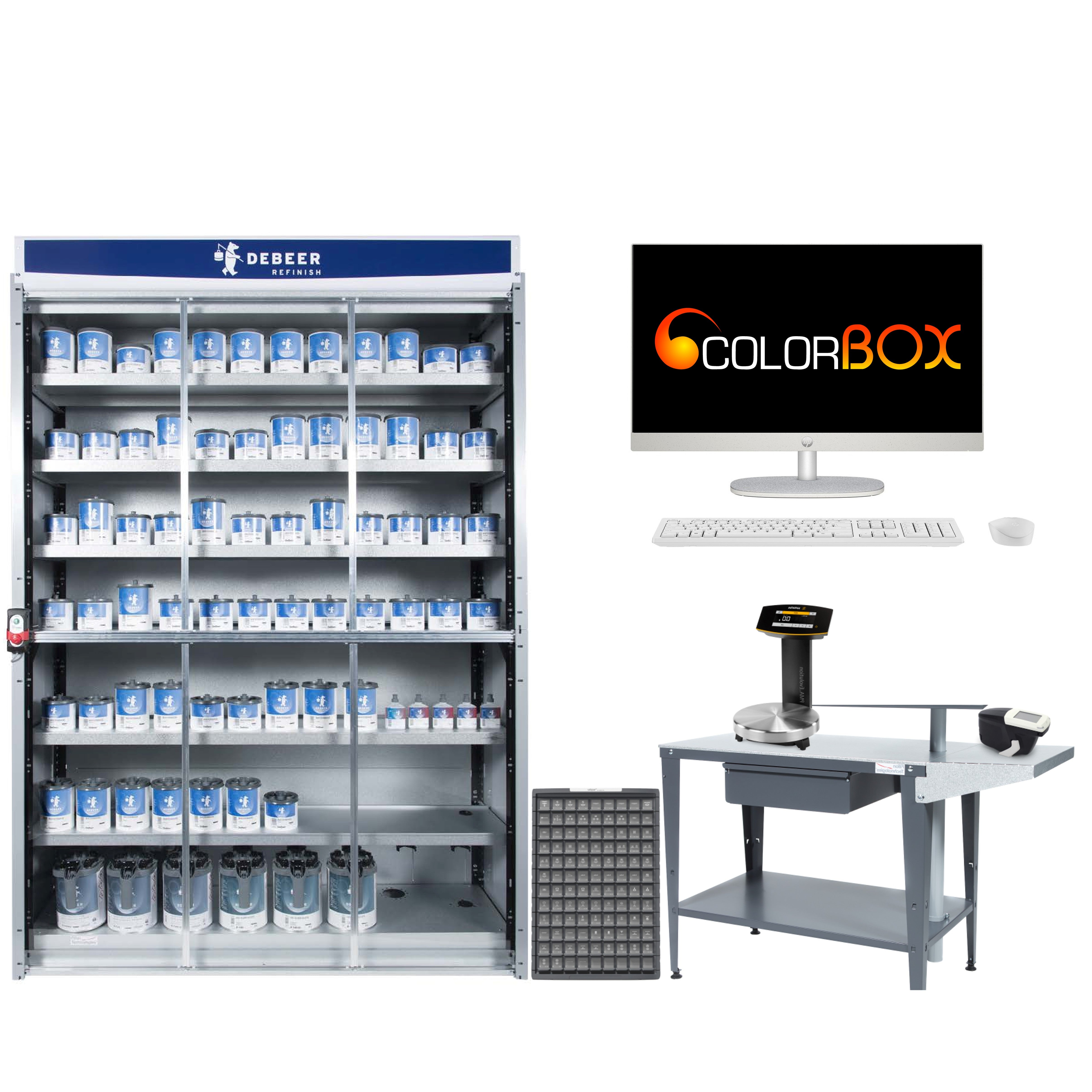 KIT_INSTA_DEBEER - Heizschrank, Spektro, Computer, Waage, Farbbox, Hydro-Vorrat DEBEER 1L
