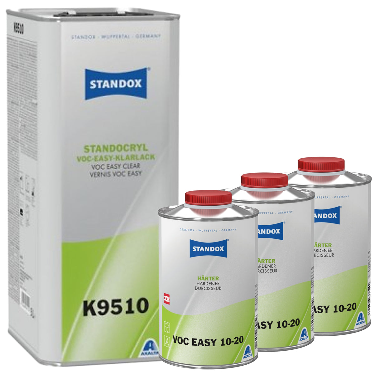 KIT_K9510 - STANDOX EASY autolak klarlak Kit 02084151 + 3 hurtige hærder 02086224