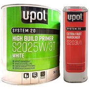 KIT_S2025_BLANC - 1 UPOL vit primer S2025W/3T 3L + 1 extra snabb härdare S2031 1L