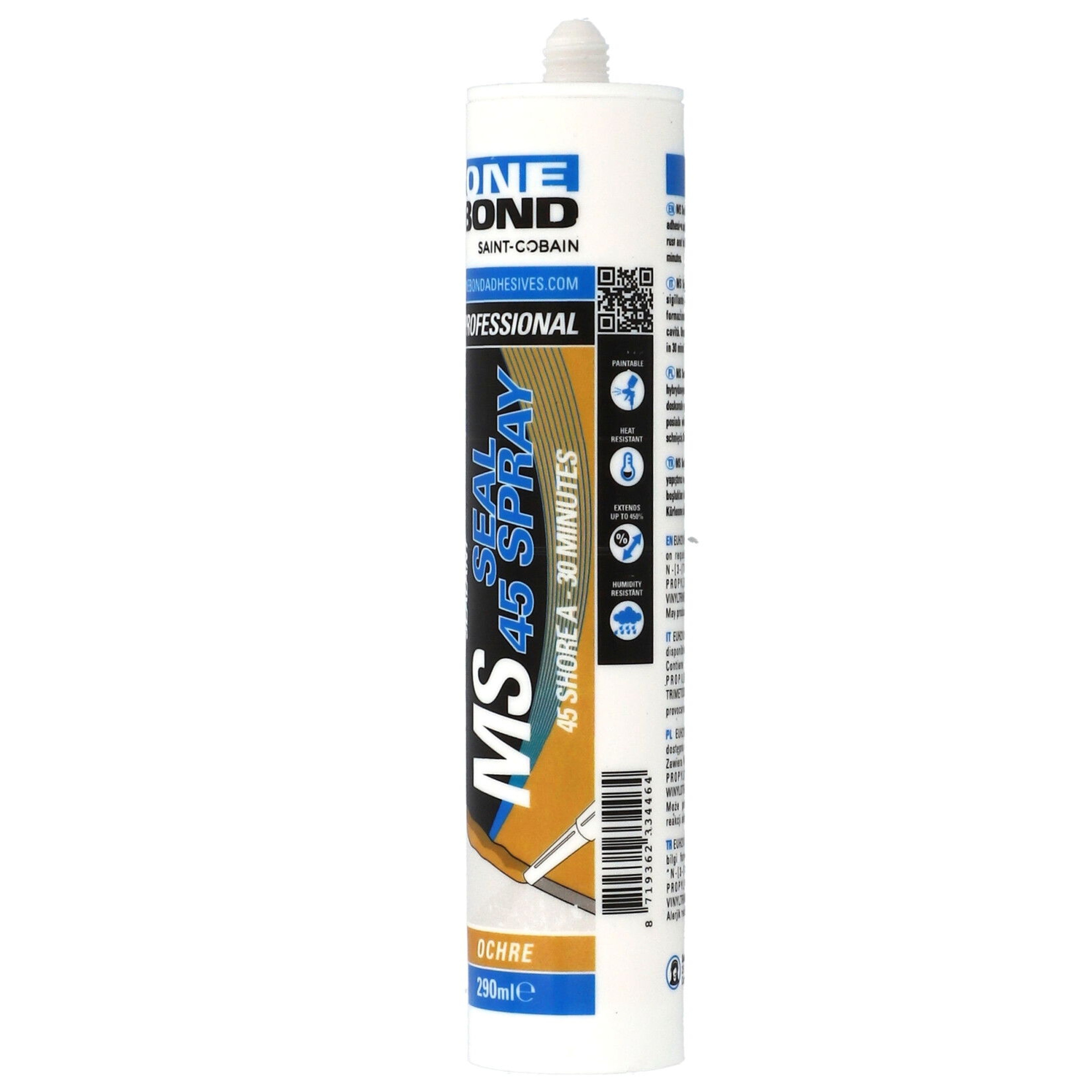 MS_SEAL_45 - ONEBOND sprutbar karosserimassa 30 min ockra 290ml