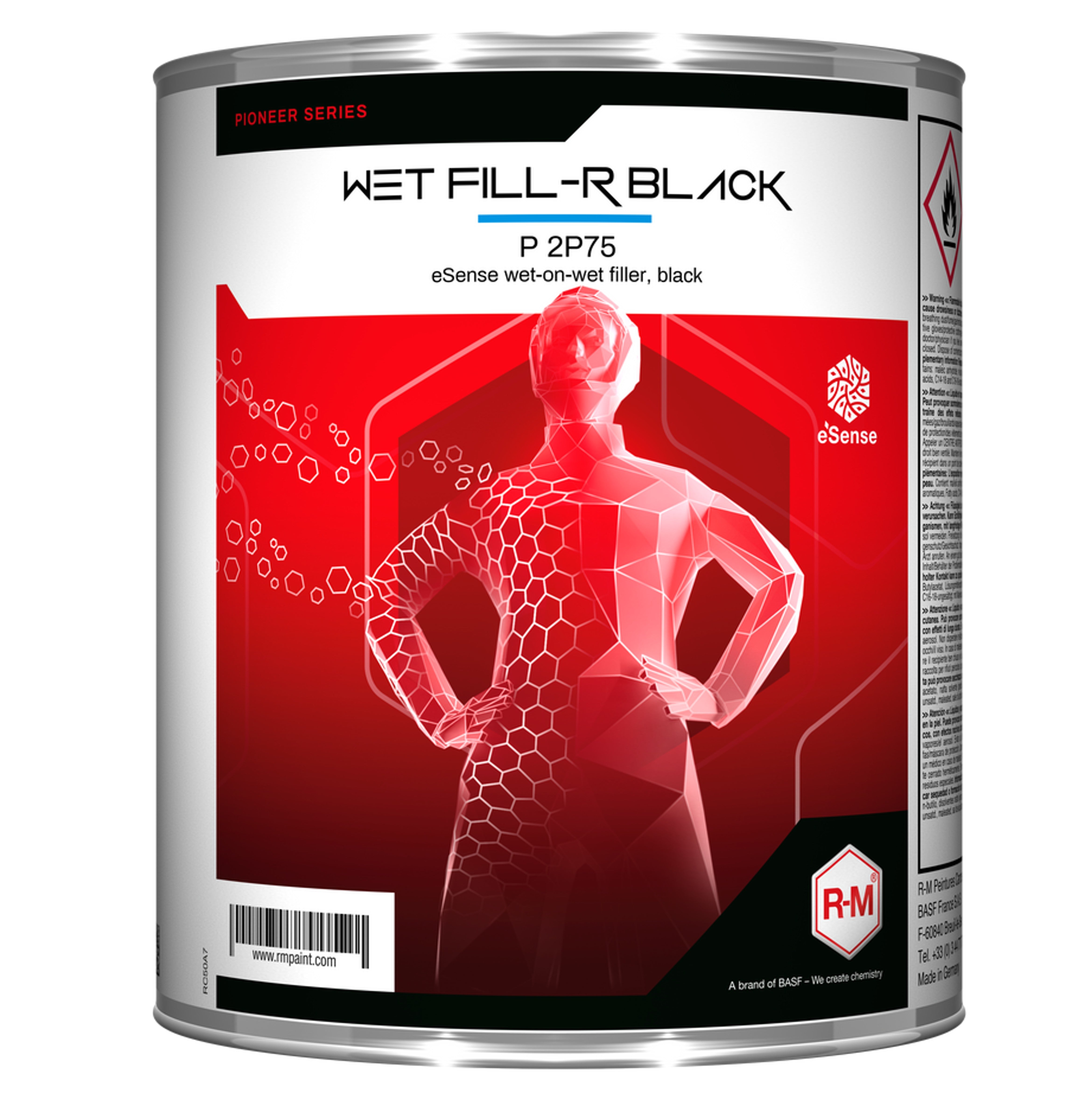 P2P75 - Apprêt RM Noir Mouillé sur mouillé sans ponçage WET Fill-R eSense 3L