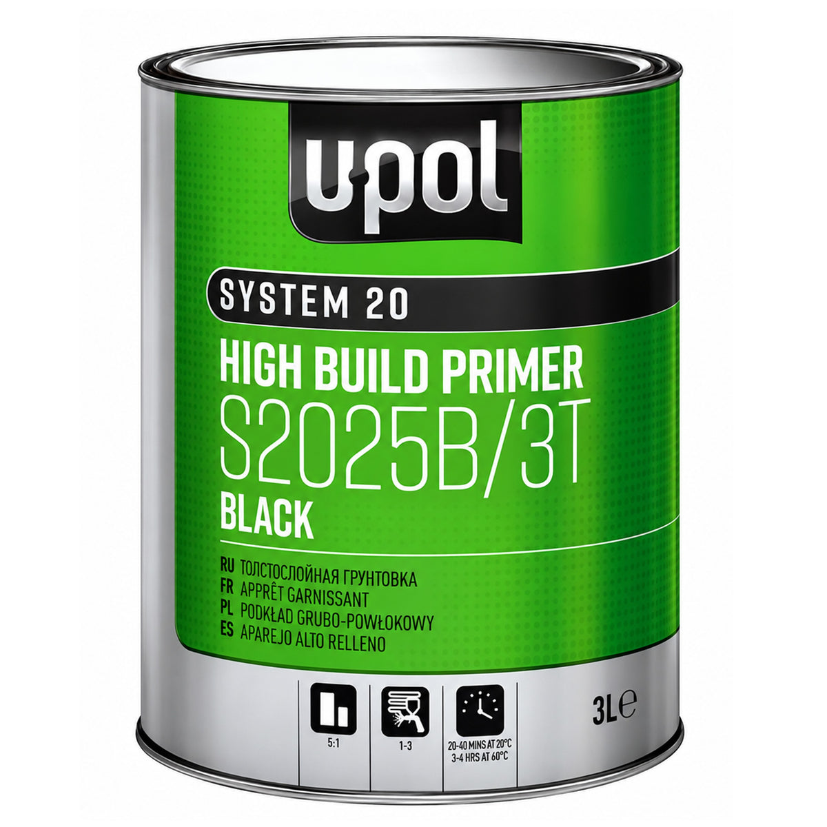 S2025B/3T - Primer UPOL garnissant noir 4:1 3L