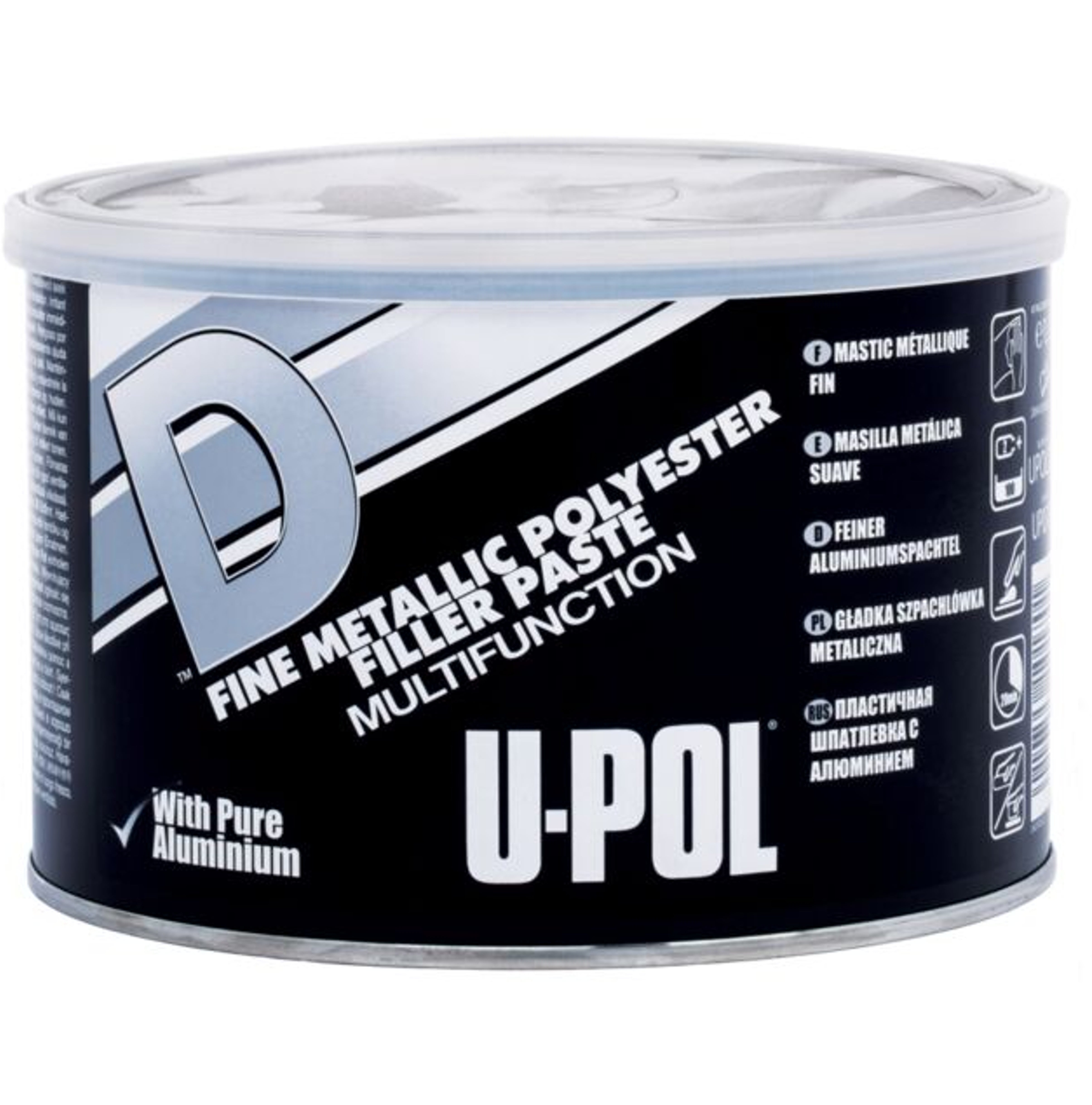 UPOLD/2 - Aluminium Karosseriespachtel UPOL für Felgen - silber-grau 1,1 L + Härter