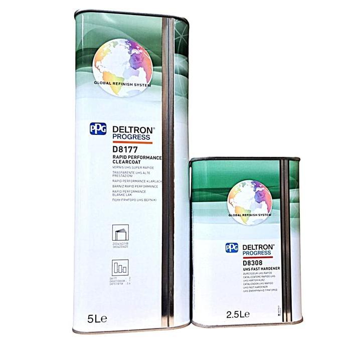 Vernis carrosserie PPG, séchage rapide, Kits UHS air D8177 5L + Durcisseur rapide D8308 2.5L - PPG