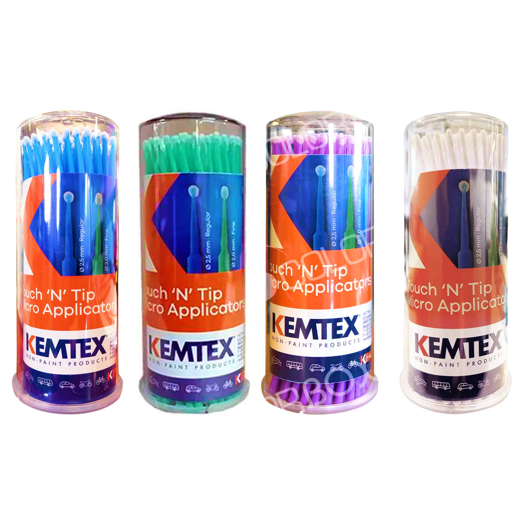 KIT_4_COULEURS - Kit 4 couleurs pinceaux retouche - KEMTEX