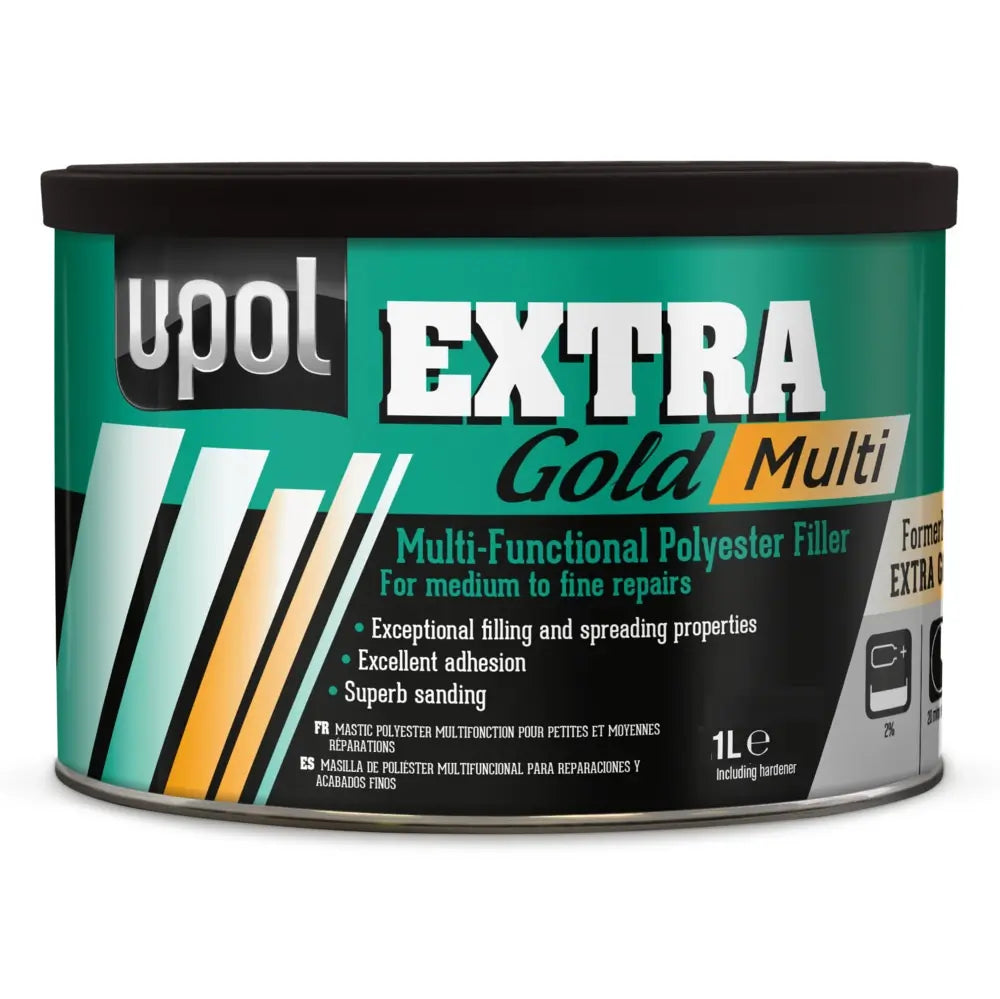 UPEGM/2 - Multifunktionaler Polyester-Spachtel UPOL extra gold beige 1L + Härter