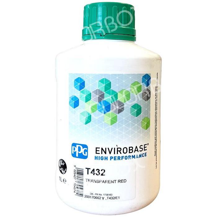 T432 - Peinture carrosserie PPG Envirobase High Performance Oxyde rouge transparent 1L - PPG