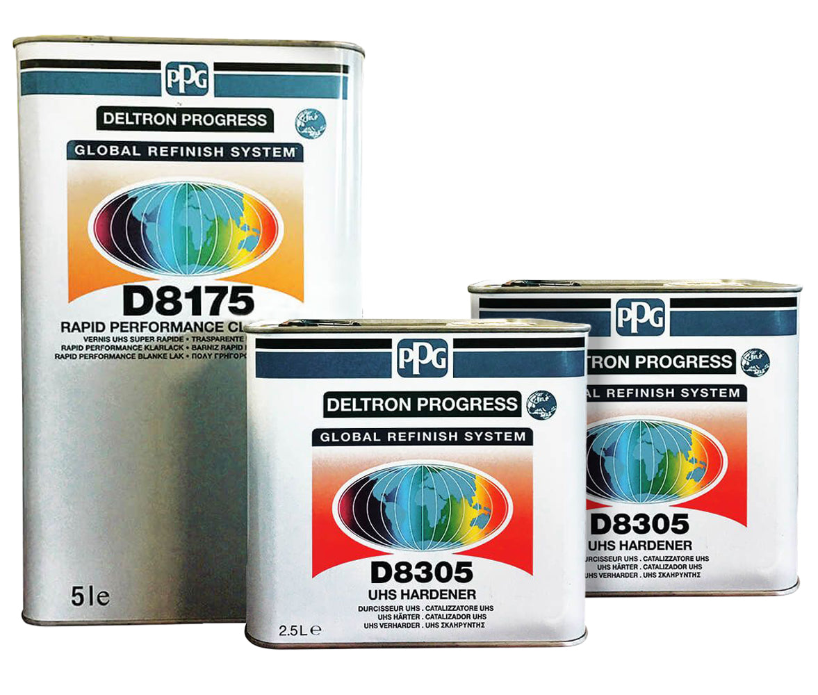 Kit snabb torkning PPG karosserilack D8175 5L och dess härdare D8305 2,5L