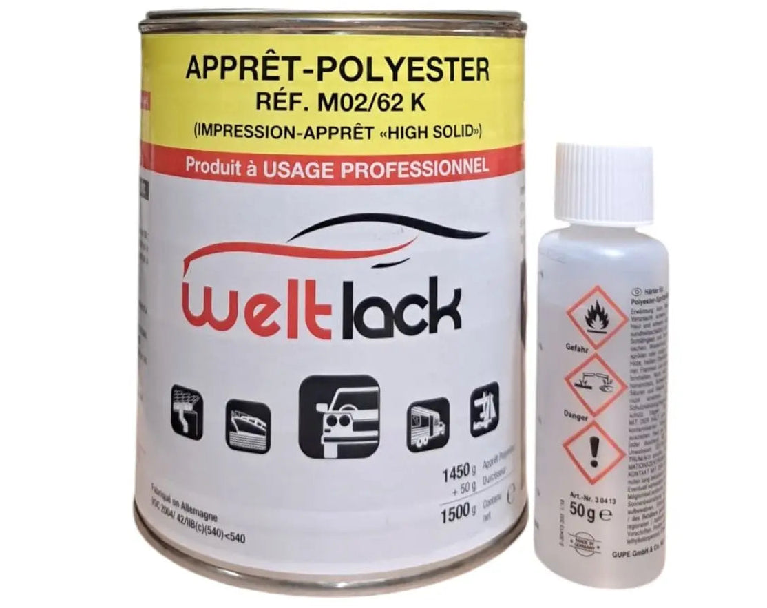 WE2/62K - Primer WELTLACK K203 polyester + durcisseur inclus - WELTLACK
