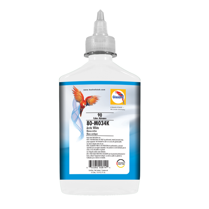 80M034K - Peinture carrosserie GLASURIT Blanc Arctique 0.5L - GLASURIT
