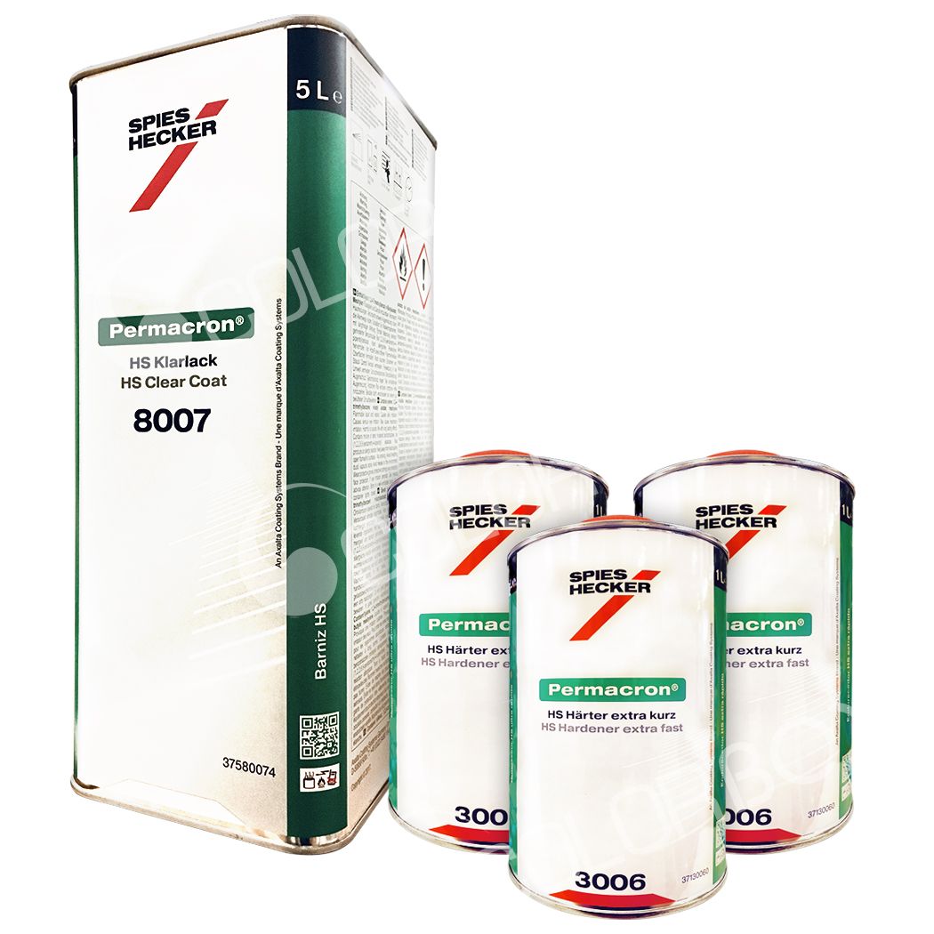 KIT_8007_XTRAFAST - Vernis SPIES HECKER 8007 5L + 3 durcisseurs extra rapide 3006 1L DRAFT - SPIES HECKER