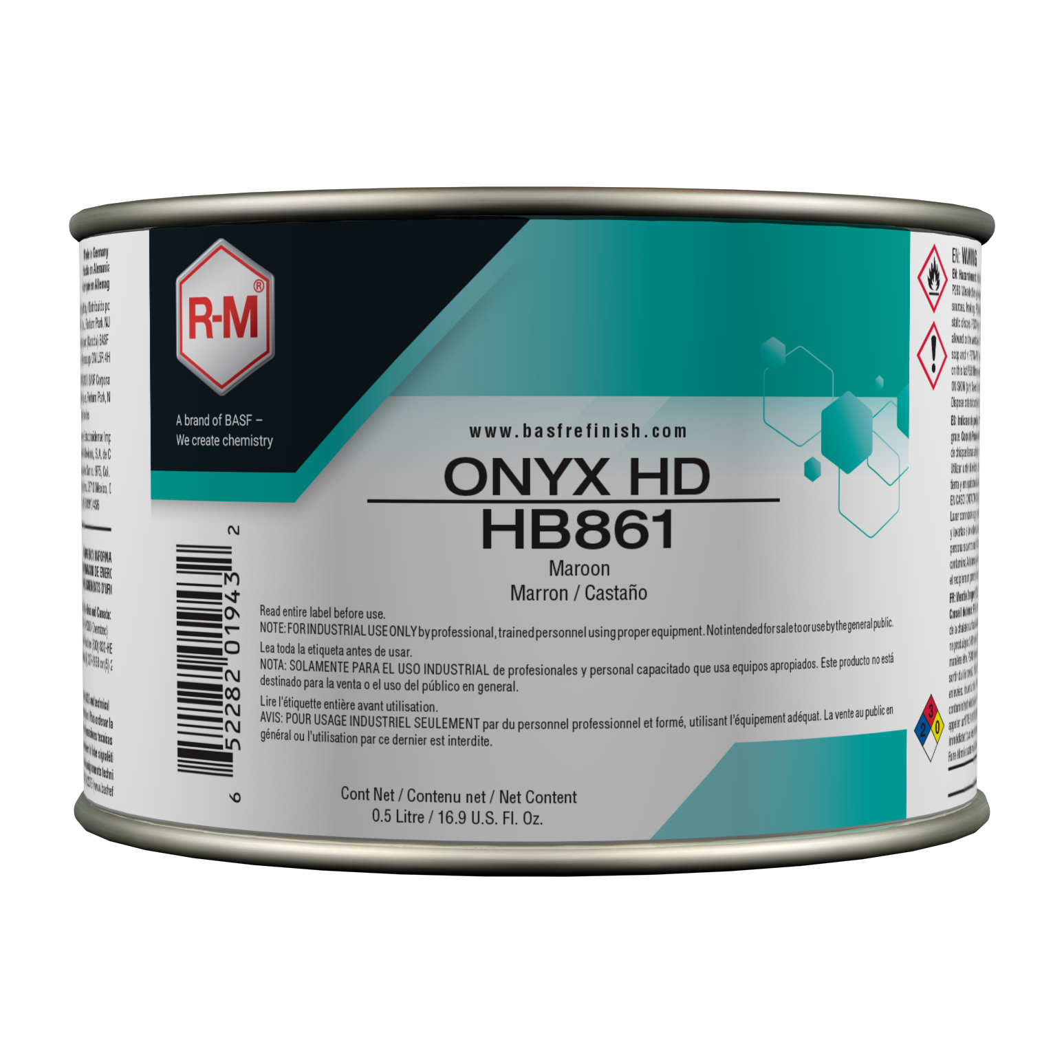HB861 - Peinture carrosserie base R-M ONYX HD  Marron 0.5L - RM