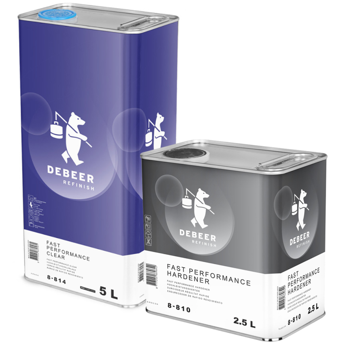 1 vernis anti rayures 8 114 5L + 1 durcisseur extra rapide 8 430 2.5L - DEBEER