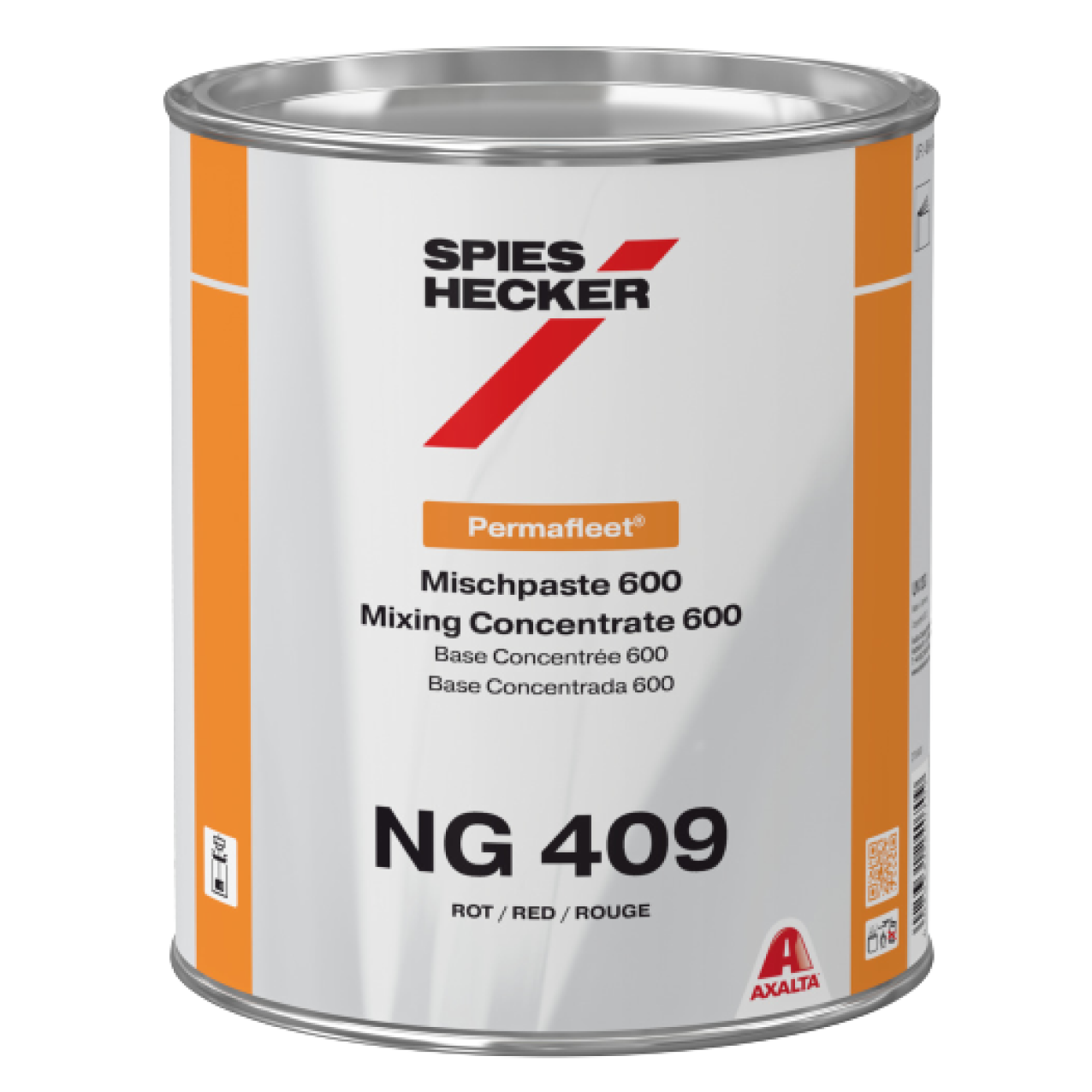 NG409 - Peinture poids lourds SPIES HECKER Rouge Permafleet concentrée 600 3.5L - SPIES HECKER